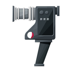 Video camera vector icon.Cartoon vector icon isolated on white background video camera.