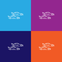 sports cars icon. Element of racing for mobile concept and web apps icon. Thin line icon for website design and development, app development. Premium icon on colored background