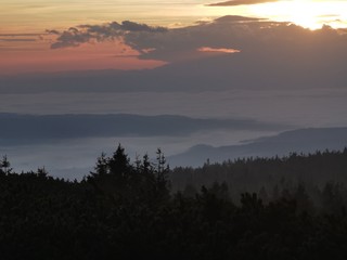 sunset in mountains