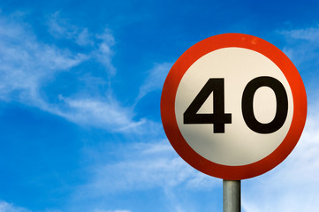 40 miles per hour sign