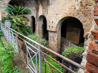 The Cento Camerelle, a major ancient Roman structures in Bacoli. Ancient Roman cisterns( Aqueduct). Campi Flegrei regional park (The Phlegraean Fields), Campania, Naples, Italy