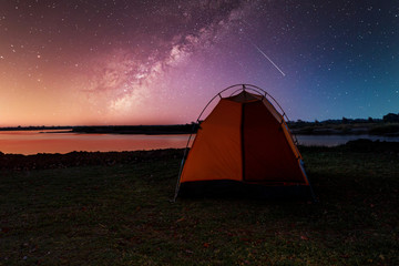 camping in africa wilderness with starry sky