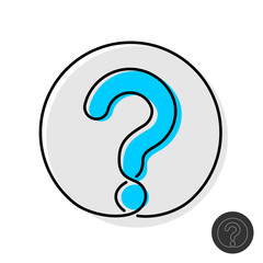 Question mark icon. Thin mono line design style question symbol in a round badge. Adjustable stroke width.