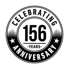 156 years anniversary celebration logo template. Vector and illustration.