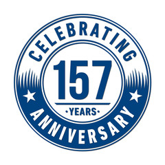 157 years anniversary celebration logo template. Vector and illustration.