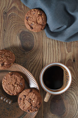 Obraz na płótnie Canvas Breakfast with coffee and cookies