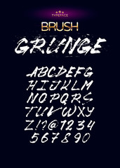 Fototapeta na wymiar Custom handwritten alphabet. HandMade Typeface 'Grunge'.