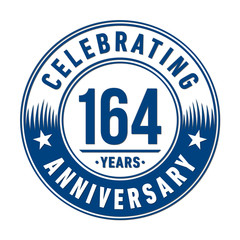 164 years anniversary celebration logo template. Vector and illustration.