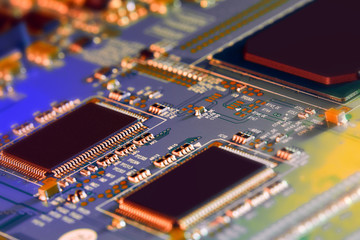 Fototapeta premium Electronic circuit board close up.