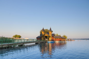 Fototapeta na wymiar An island in Lake Balaton