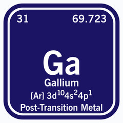 Gallium Periodic Table of the Elements Vector illustration eps 10