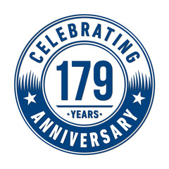 179 years anniversary celebration logo template. Vector and illustration.