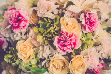 Obraz na płótnie Canvas Bouquet of roses flower background
