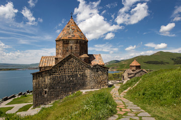 Fototapeta na wymiar Sevanavank Monastery on Lake Sevan , Armenia