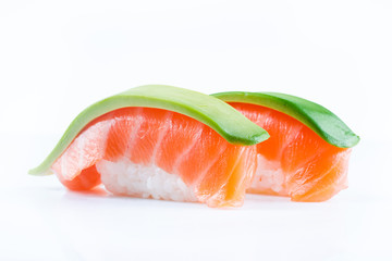 Far east food sushi on white background