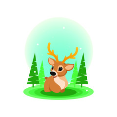 Deer with Nature background