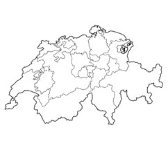 flag of Appenzell Innerrhoden canton on map of switzerland