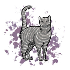 Abstract cat in grey, vector
