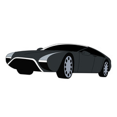 Luxury car grey vector illustration isolated