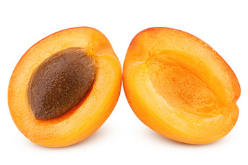 apricot isolated on white background, clipping path, full depth of field