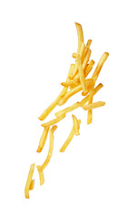 French fries flying isoalated