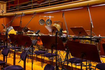 Musical instruments of the Orchestra in philharmonia.