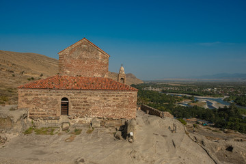 Fototapeta na wymiar Basilica in Uplistsikhe, the rock-hewn town near to Gori, Georgia