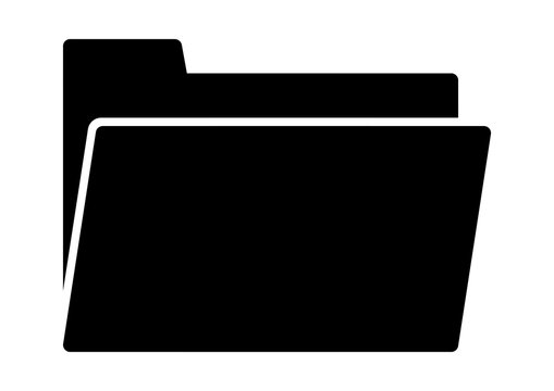 gz594 GrafikZeichnung - german: Computer Ordner &ouml;ffnen - Symbol. - english: open folder without document - icon. - DIN A4 xxl g8711