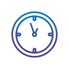 round clock time office line gradient design