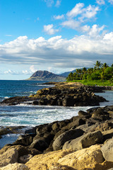 Ko Olina beach resorts complex with lagoons and sailboats