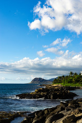 Fototapeta na wymiar Beaches and shoreline of Hawaii sandy, rocky, 