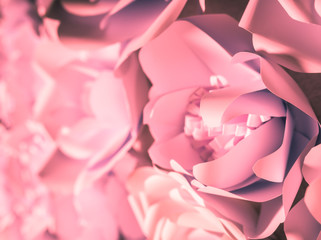 Background of pink artificial flowers