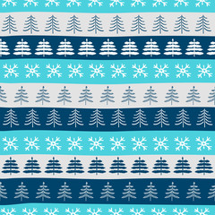 Seamless Christmas patterns. Vector design in nordic style. Hand drawn doodle seamless pattern.