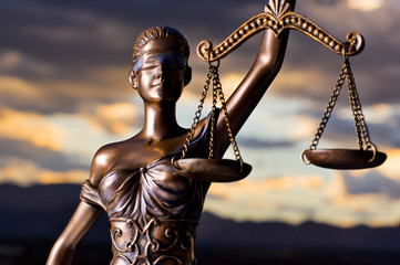 Bronze Themis statue - symbol of Justice