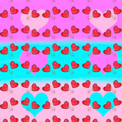 A heart. Seamless pattern. Pattern. Background. Background of strips with hearts.