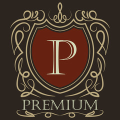 Vector vintage royal shields. Antique heraldry. Decorative decoration. Luxury frame.