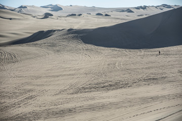 Sand dunes in la huacachina, ica desert, Peru