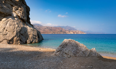 Beautiful hidden beach,Karpathos island,Greece