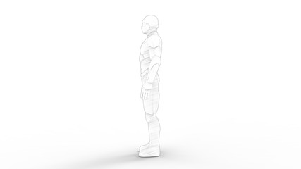 3d rendering of a futuristic robot isolated in a studio background