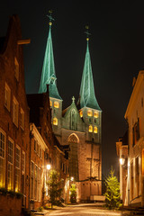 Deventer at night with the Bergkerk