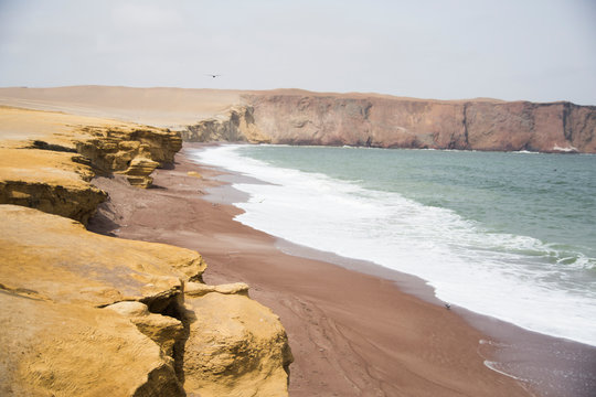 Playa roja in Paracas Natural Reserve, Peru