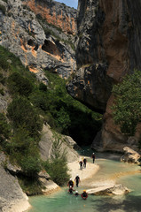 Fototapeta na wymiar canyoning in Spain 