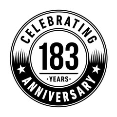 183 years anniversary celebration logo template. Vector and illustration.