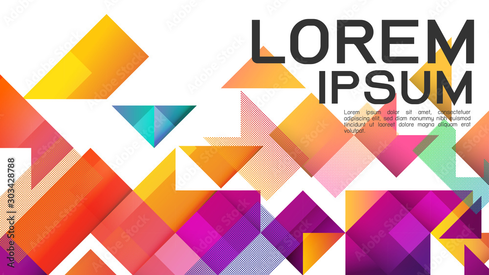 Wall mural abstract colorful gradient mixed geometric template and modern overlapping. vector illustration
