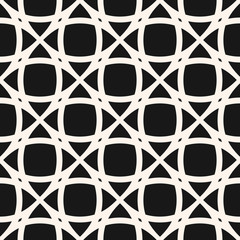 Mosaic seamless pattern. Black and white abstract vector geometric background