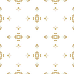 Vector floral seamless pattern. Simple gold and white minimal geometric texture