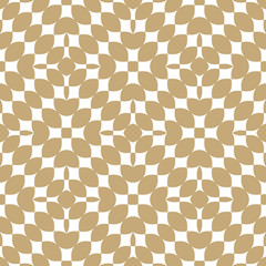 Golden abstract geometric seamless pattern. Vector white and gold ornament