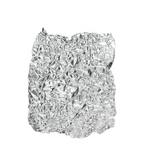 Aluminum foil isolated on white background.