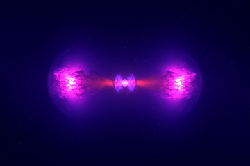 Two neutron stars. Elements of this image were furnished by NASA.
