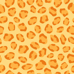 Leopard seamless pattern background. Animal retro design clothing print. Vector illustration